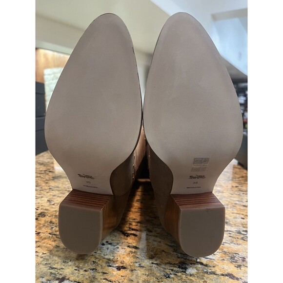 $265 Coach Pheobe Coconut Tan Cowboy Mid Calf Pull On Boots Bootie Shoes SZ 7.5 - Picture 5 of 6